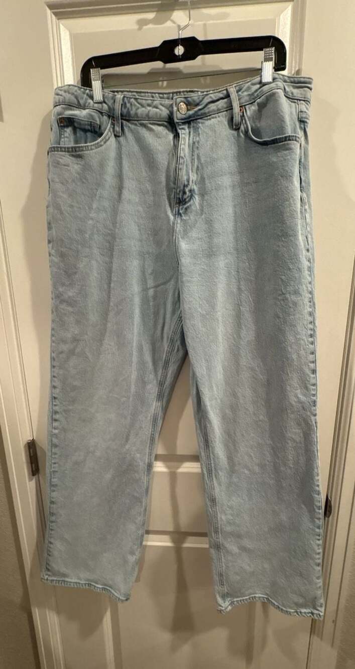Denim Co Wide Leg Jeans Size 14 Light Wash Denim